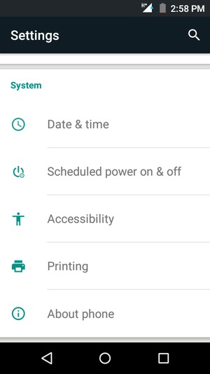 Scroll to and select About phone