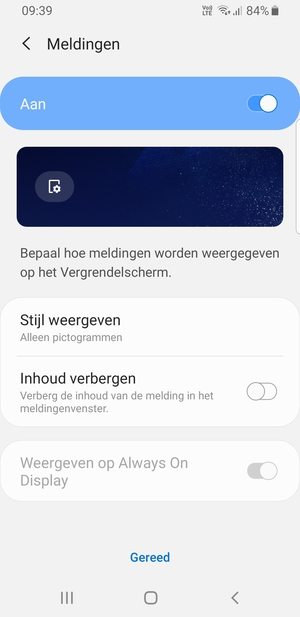 Selecteer uw voorkeursopties en selecteer Gereed