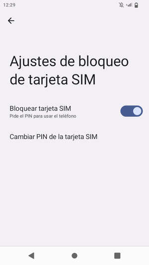 Seleccione Cambiar PIN de la tarjeta SIM