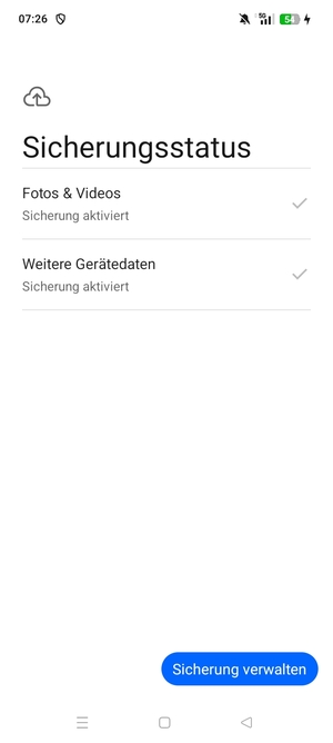 Wählen Sie Sicherung verwalten