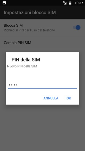 Inserisci Nuovo PIN della SIM e seleziona OK