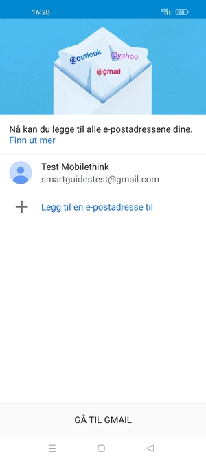Velg GÅ TIL GMAIL