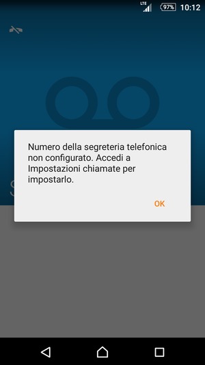 Se la segreteria telefonica non è configurata, seleziona OK