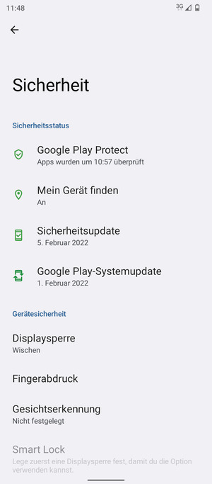 Wählen Sie Displaysperre