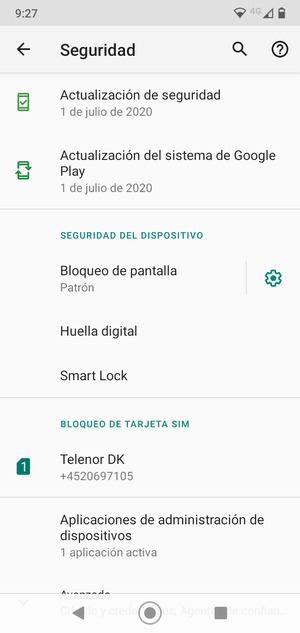 El teléfono ha sido asegurado con un bloqueo de pantalla