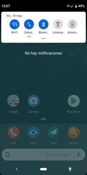 Deslice hacia abajo el menú superior de nuevo