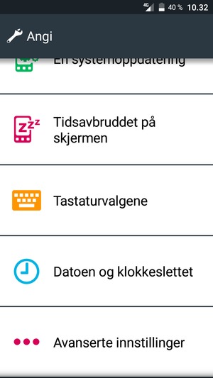 Bla til og velg Avanserte innstillinger