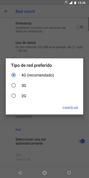 Seleccione la opción deseada