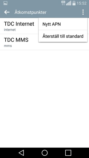 Välj Återställ til standard