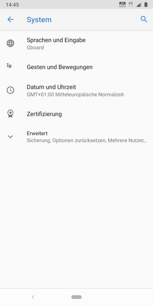 Wählen Sie Erweitert