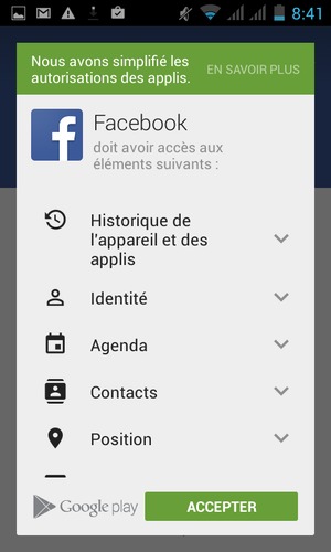 Sélectionnez ACCEPTER