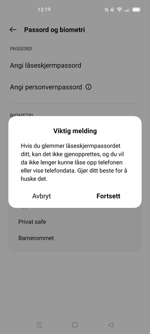Velg Fortsett