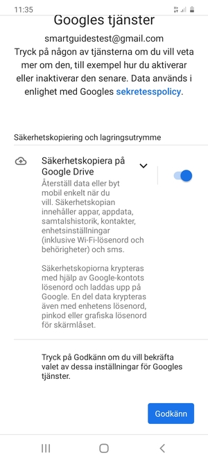 Välj Godkänn