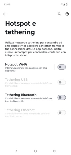 Seleziona Hotspot Wi-Fi