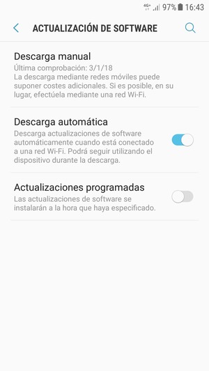 Seleccione Descarga manual