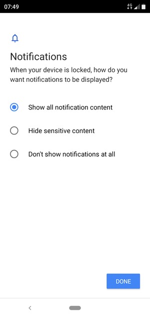 Select your preferred option and select DONE
