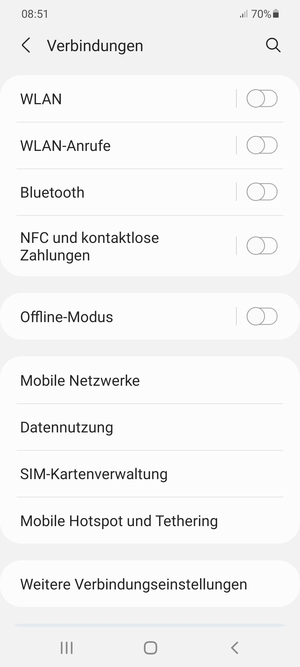 Wählen Sie Mobile Netzwerke