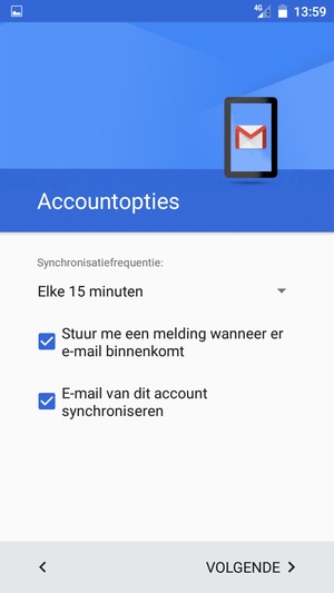 Selecteer VOLGENDE