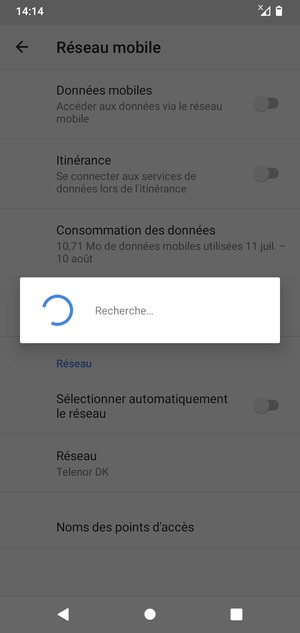 Veuillez attendre la fin de la recherche