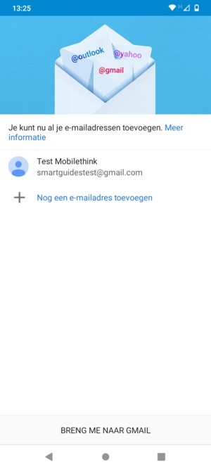 Selecteer BRENG ME NAAR GMAIL