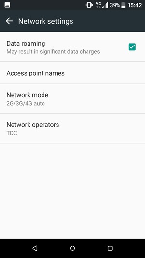 Turn Data roaming on or off
