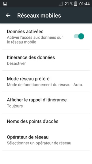 Sélectionnez Noms des points d'accès