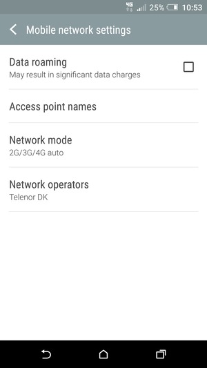 Select Access point names
