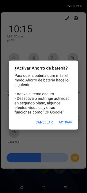Seleccione ACTIVAR
