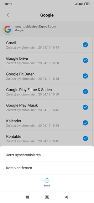 Wählen Sie Jetzt synchronisieren