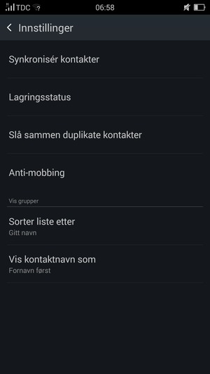 Velg Synkronisér kontakter
