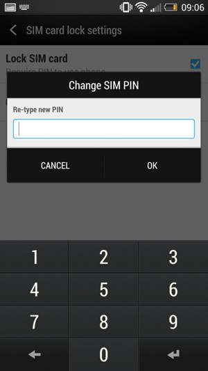 Confirm your new SIM PIN and select OK