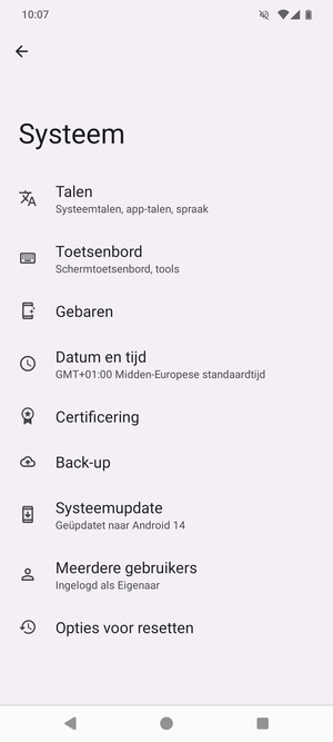 Selecteer Back-up