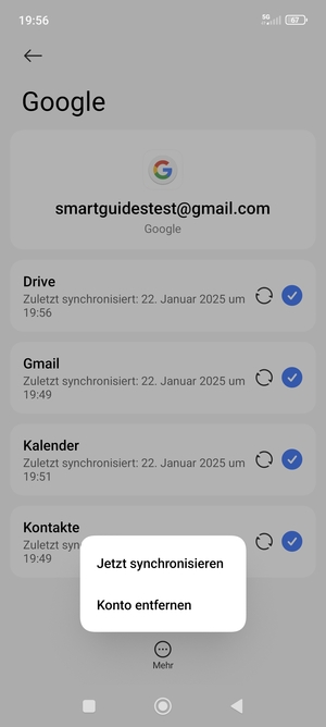 Wählen Sie Jetzt synchronisieren