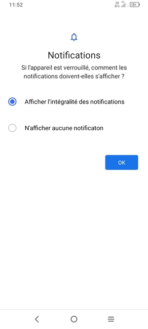 Sélectionnez votre option préférée et sélectionnez OK