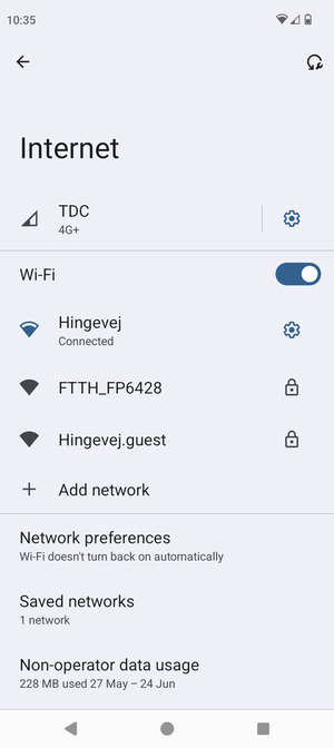 You are now connected to the Wi-Fi network