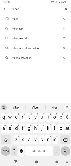 Skriv inn applikasjonsnavnet og velg Søk