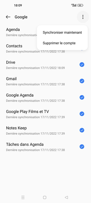 Sélectionnez Synchroniser maintenant