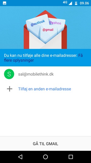 Vælg GÅ TIL GMAIL