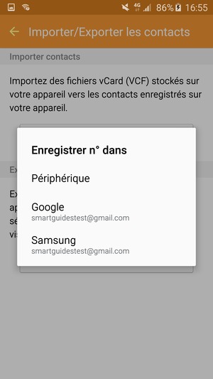 Sélectionnez votre compte Google