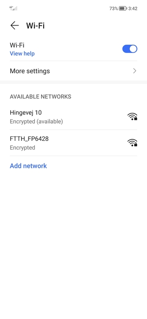 Select the wireless network you want to connect to