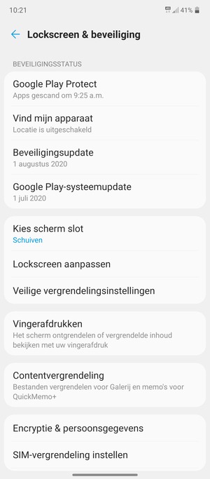 Selecteer Kies scherm slot