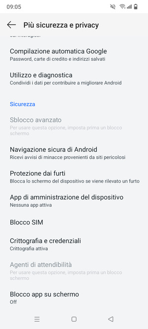 Scorri e seleziona Blocco  SIM