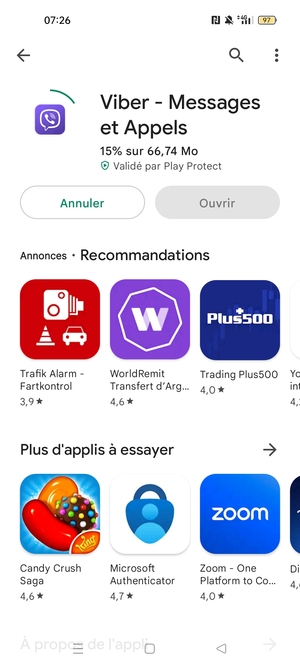 Veuillez attendre la fin de la procédure d'installation