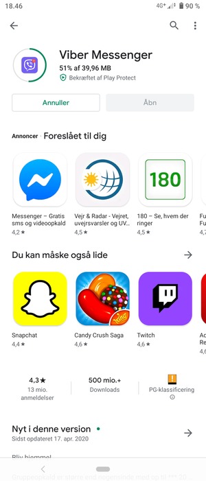 Afvent at installeringen er afsluttet