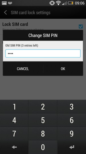 Enter your old SIM PIN and select OK