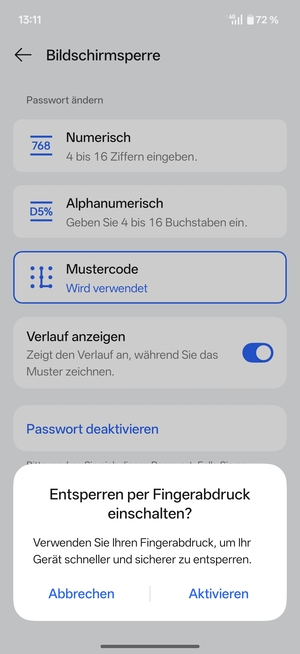 Wählen Sie die gewünschte Option