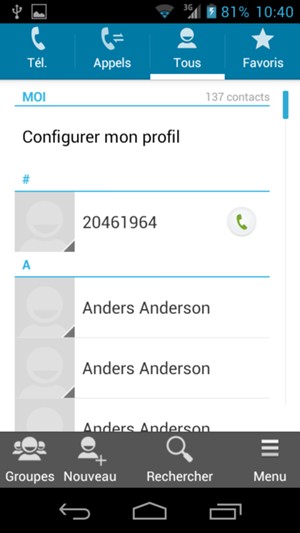 Sélectionnez Menu