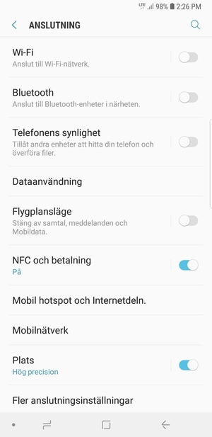 Välj Mobilnätverk