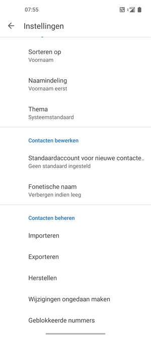 Scroll naar en selecteer Importeren