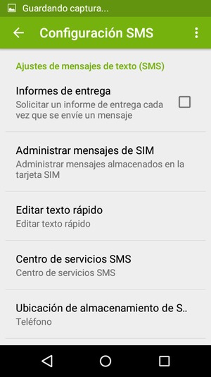Seleccione Centro de servicios SMS